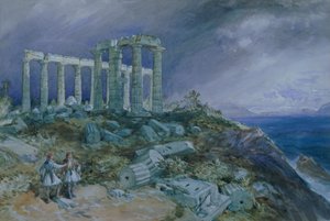 ポセイドン神殿、スニウム、1877年 作： William Crimea Simpson